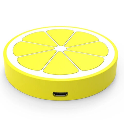Pad Pengisi Daya Nirkabel Qi PVC Bentuk Lemon Kreatif dan Lucu, Dapat Disesuaikan untuk Grosir for sale at factory direct price