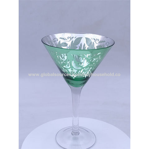 Buy Wholesale China Wholesale Custom Bar Party Coup Long Stem Cocktail  Metallic Martini Glass Cup & Martini Cocktail Wine Glasses at USD 1.5