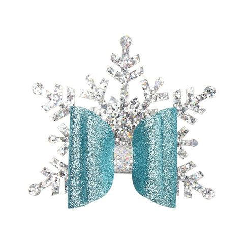 Buy Wholesale China Wholesale Christmas Hair Accessories Snowflake Glitter  Hair Bow Clips For Girls & Hair Clip at USD  | Global Sources