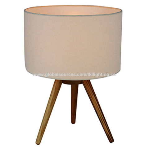China Tripod Wood Material Table Lamp, Lampshade Fabric Suppliers