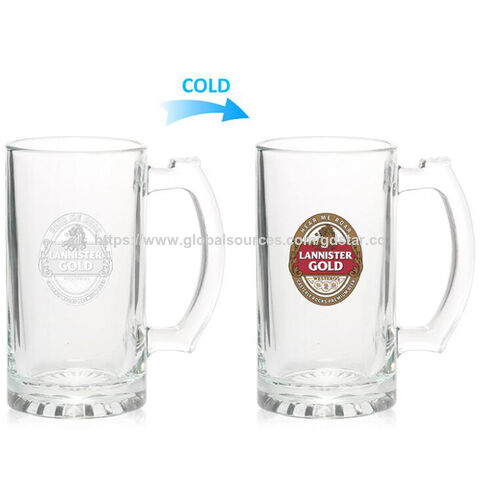 Canecas de cerveja de vidro de alta qualidade que mudam de cor, copos mágicos com alça for sale at factory direct price