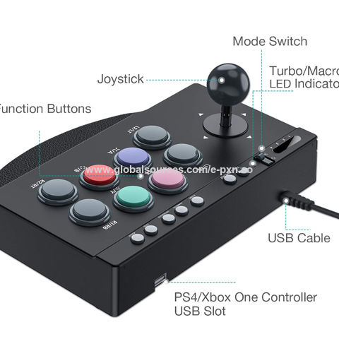 Mando Inalámbrico Arcade Para PC Joystick de Lucha PS4, PS3, Xbox, Switch,  Android, iOS