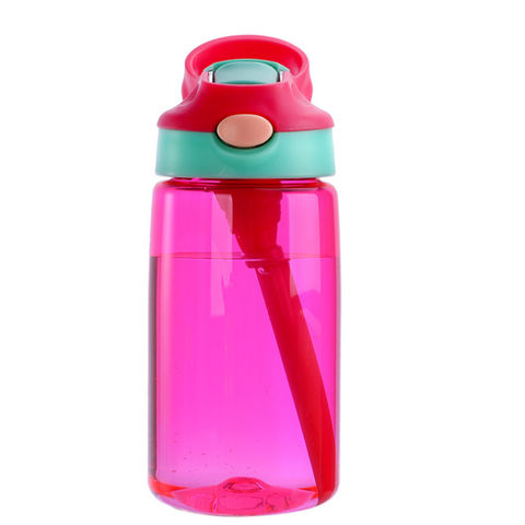 Botella de agua infantil de tritán sin BPA con pajita, 480 ml, personalizable para B2B