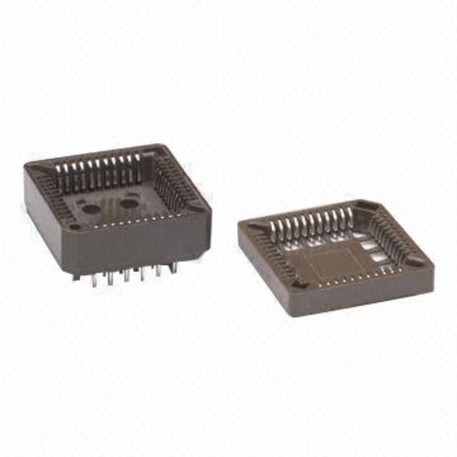 Soquete PLCC, Tamanho Dip de 2.54 x 2.54mm ou SMT Marrom, Altura de 7.6mm