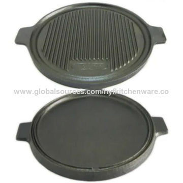 Fuyamp Heavy Duty Small Cast Iron Non Stick Griddle Pan.Skillet Pan,30cm*25cm Reversible Rectangular Cast Iron Griddle