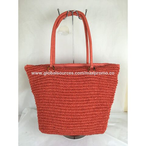 OEM, Prix usine, Sac de plage en papier, Sac de paille de plage design, Sac fourre-tout en paille