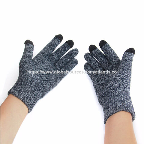 Gants tricotés tactiles en acrylique brodé avec logo 2020