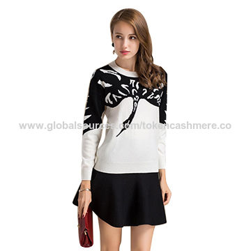 Two colour sweater design for clearance girl