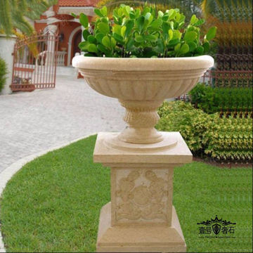 Natural Stone Flower Vase Plant Pots Planters Widely Used in Garden from  China 