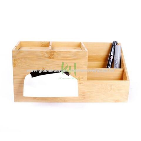 Organizador de Mesa de Bambu de Fujian, Caixas de Armazenamento de Bambu, Caixa de Lenços Adequada para Colocar Canetas, Tesouras, etc. na Mesa - Soluções de Armazenamento de Mesa de Bambu no Atacado