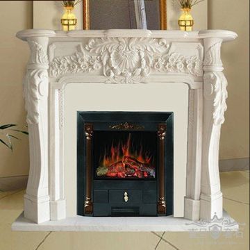 China Cozy Simple Style Natural Stone Carving Decorative Fireplace