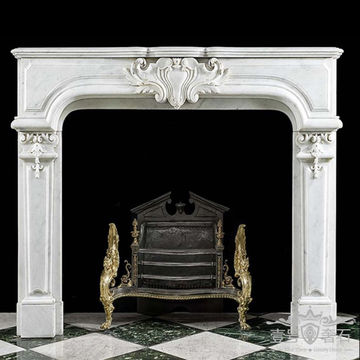 China Luxury Indoor Marble Carved Fireplace Simple White Marble