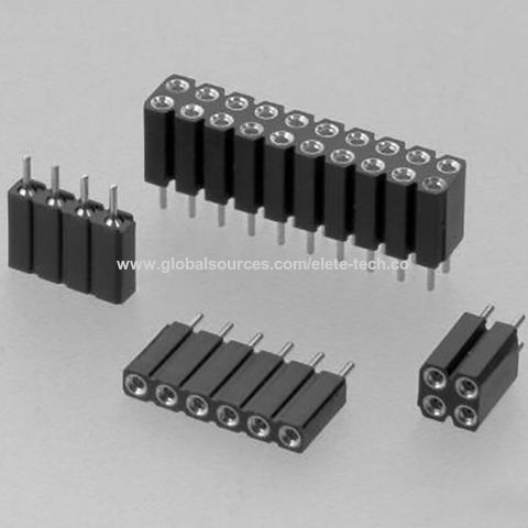 Pack de 100 Noir Trou Rond Or 16pin Pitch 2.54 mm DIP IC Socket Connecteur