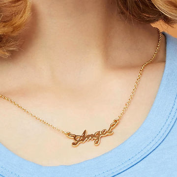Angel Necklace Angel Name Gold Necklace Dangle Necklace Hong Kong