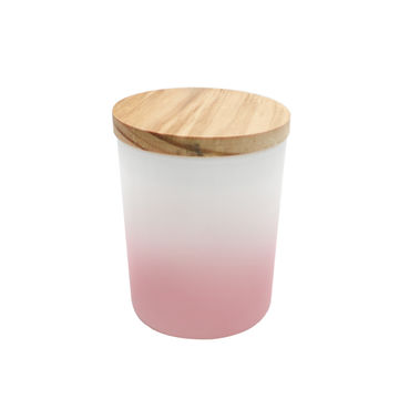 Custom 8 Oz 10 Oz Ombre Painting Pink White Colored Glass Candle Jar Lid  Wooden For Daily Use $0.7 - Wholesale China Jar Lid at factory prices from  Zibo Fory Glass Co., Ltd.