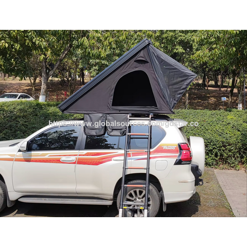 Tente de toit triangulaire ultralégère en aluminium pour 2 à 3 personnes, coque super dure, tente de camping extérieure avec échelle, accessoire pour voiture for sale at factory direct price