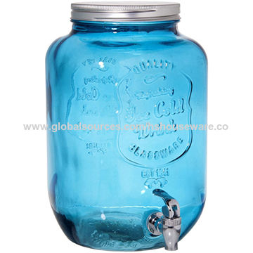 Buy Wholesale China 2 Gallon Glass Mason Jar Drink Beverage Dispenser Ice  Cold Drink Blue With Easy Flow Spigot & Dispensers,color Dispenser,dispenser  With Spigot at USD 2