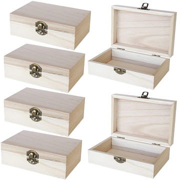 Unfinished Wooden Jewelry Box 6 Pack