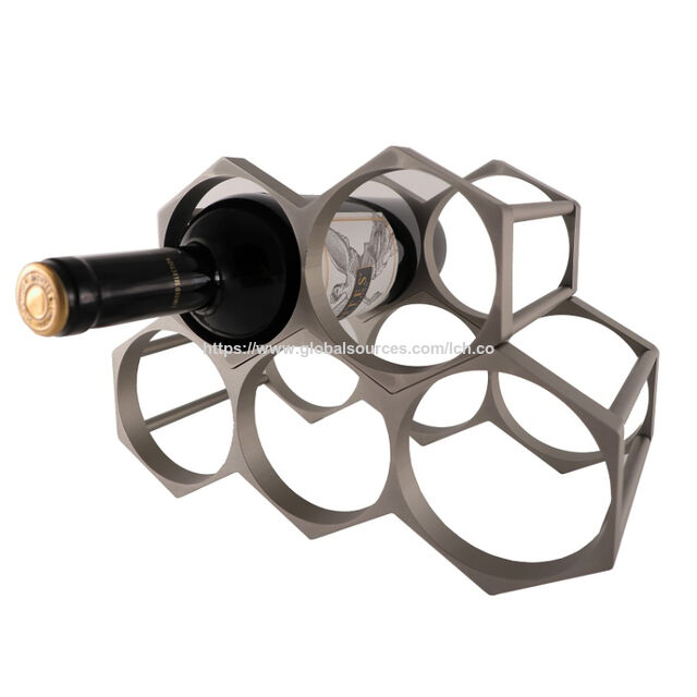 Botellero de aluminio para 5 botellas de vino - Estante para vinos de diseño moderno for sale at factory direct price
