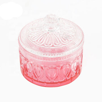 Buy Wholesale China Pink Color Glass Jar, With Lid Glass Candy Jar, 100ml,  For Food, Sweet & Glass Jar at USD 1.5