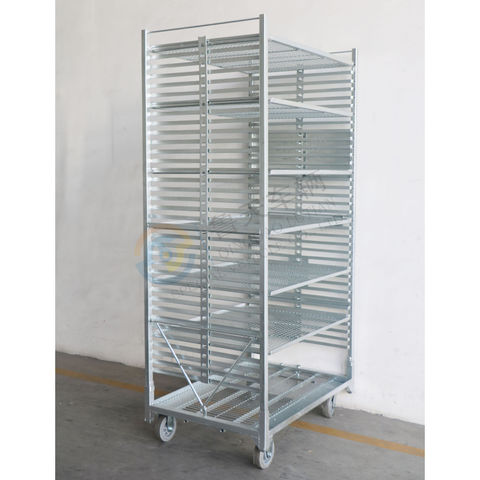 Rolling Metal Greenhouse Cart Rack, Greenhouse Shelving Systems In China
