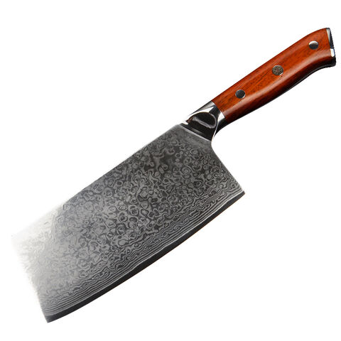 Cuchillo de Carnicero 7", Acero Damasco Japonés AUS-10, Cuchillo para Verduras, Cuchillo de Cocina, Mango de Madera de Sándalo - Calidad Premium para Chefs Profesionales for sale at factory direct price
