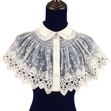 Oem Scolloped Ruffled Mesh Fairy Lace Floral Detachable Collar - Explore  China Wholesale Lace Collars and Mesh Collar, Scolloped Collar, Ruffled  Collar