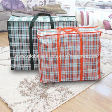 Buy Wholesale China Red & Blue & White Pp Woven Bag , Zipper Pp Woven Bag  Reusable Non-woven Bag Plaid Pp Woven Bag & Zipper Pp Woven Bag at USD 0.2