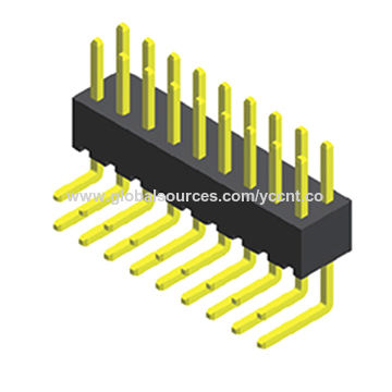 China 2.54mm Pin Header, Double Rows Right Angle on Global Sources,PCB ...