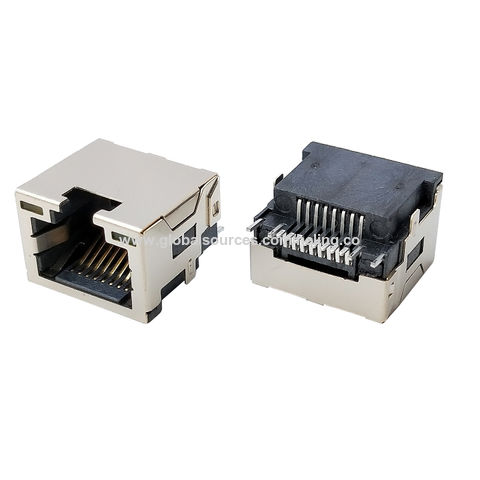 ChinaOffset low profile RJ45 connector SMD Tab-up shielded with LED ...