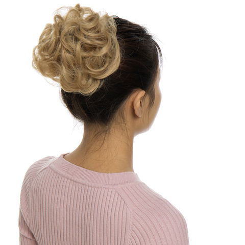 Benehair Messy Bun 100% Human Hair Pieces Extensions Scrunchies Updo  Chignons Remy Hair Elastic Band Straight Wrap Soft US Blonde - Walmart.com