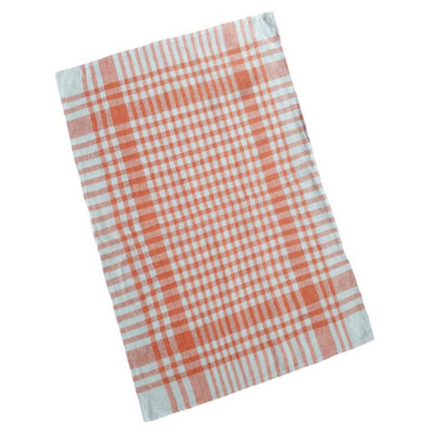Pano de chá de algodão com padrão xadrez jacquard personalizado, absorvente de água