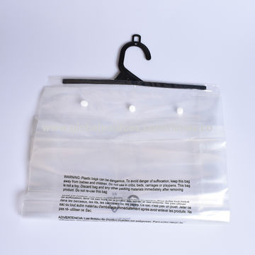 Plastic Underwear Hanger Packaging Bag With Snap Button - China