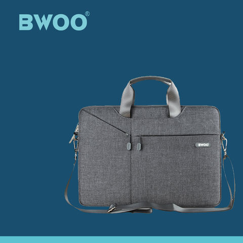Tas Laptop Komuter Komersial Kain Nilon Premium BWOO Hitam, Merah Muda, Abu-abu untuk 11.6/13.3/15.6 inci