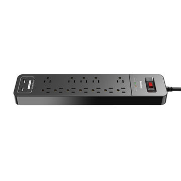 5V 2.4A with Smart IC Technology Huntkey 12 Outlets Surge Protector Power Strip with 2 USB Ports 6-Foot Heavy Duty Extension Cord SMC127 