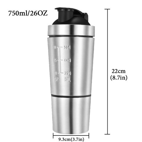 26oz Double Wall 304 Stainless Steel Mixer Whey Protein Sports Gym