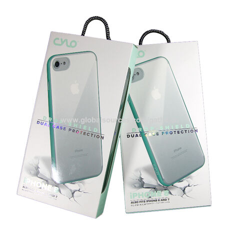 Caixa branca holográfica, laminação a quente prata, gravação a laser, caixa magnética holográfica para capa de celular com janela parcial e alça de corda for sale at factory direct price