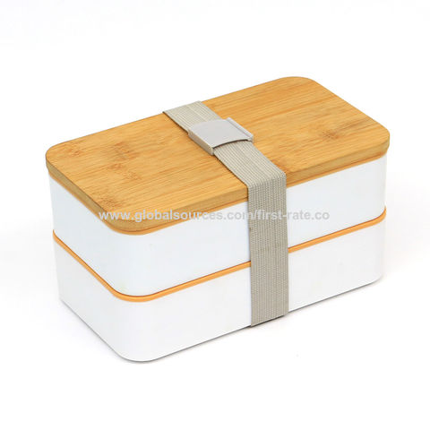 New Eco-Friendly Bamboo Fiber Bento Plastic Lunch Box with Bamboo