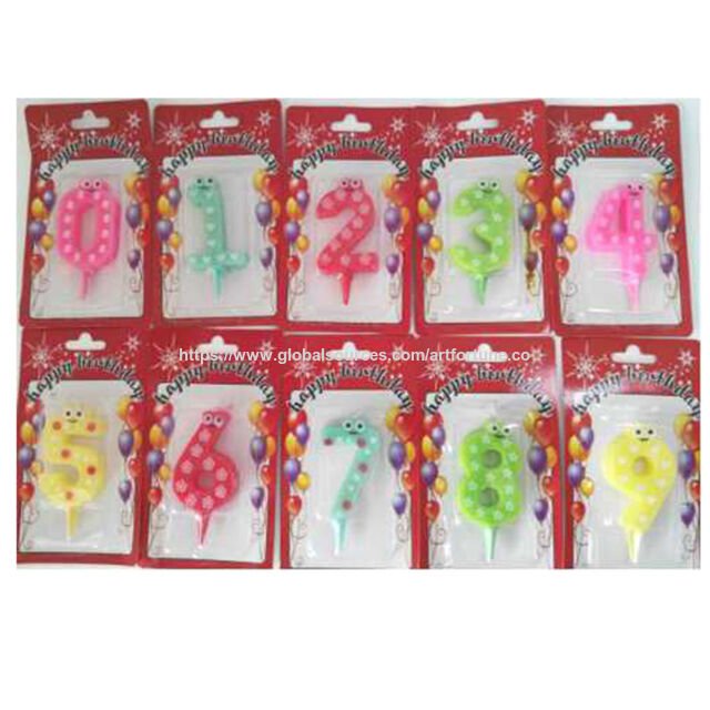 Vela de Cumpleaños, Juego de Números "Feliz Cumpleaños" Multicolor para Decoración de Tartas de Fiesta for sale at factory direct price