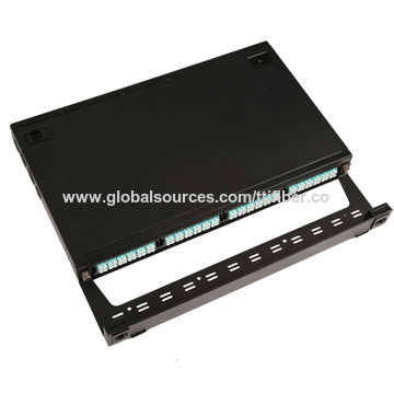 1U 19 inch MTP MPO patch panel with MPO cassettes, 1u fiber optic patch ...