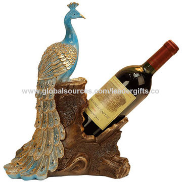 Buy Wholesale China Attractive Polyresin Peacock Wine Champagne Bottle  Holder Tabletop Wine Stands & Wine Bottle Holder at USD 5.45