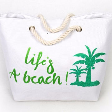 Women Beach Bag Large Holiday Tote Bags Summer Canvas Travel Shoulder Bag with Zipper Shopping Bag for Girls Ladies Women 