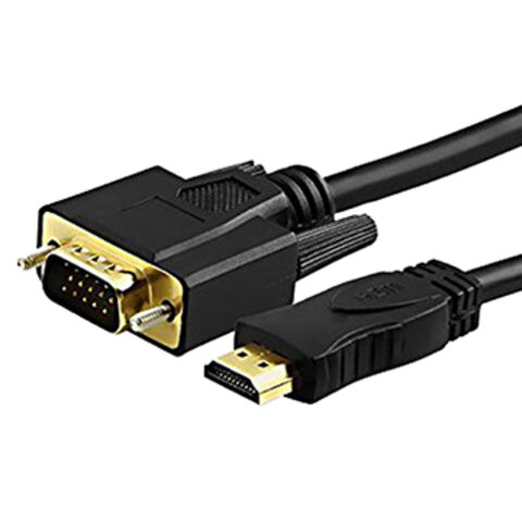 Convertidor de adaptador de cable HDMI a VGA de 15 pines d Sub, HDMI dorado  macho a VGA hembra Cable conector para computadora portátil Conectar al