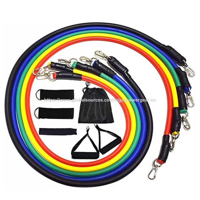 Conjunto de 11 faixas de resistência de látex para fitness Vigor Power Gear - Tubos de exercício for sale at factory direct price