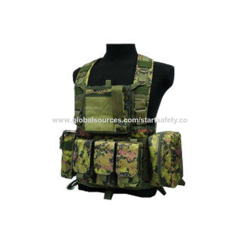 Airsoft USMC Tactical Combat Assault Vest Military Police Holster Pouches Black 