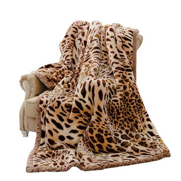 Animal print mink discount blanket