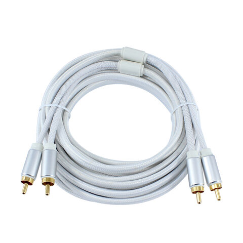 Weißes OEM Branding Logo RCA Stecker auf RCA Stecker Kabel 1m 2m 5m mit Geflecht