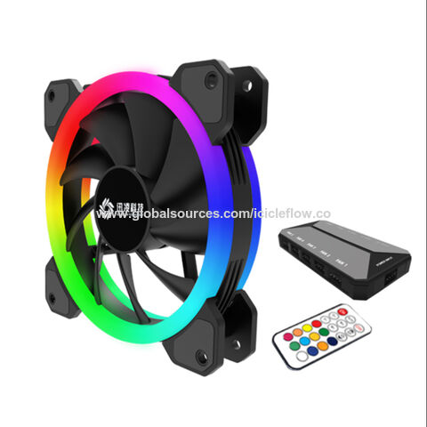 Computer Case PC RGB Cooling Fan Adjust LED 120mm Quiet Cooler Remote Control 
