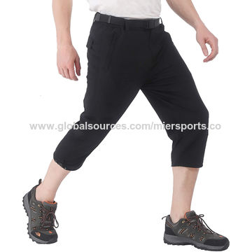 Men's Capri Pants with Multi Pockets Cargo Shorts Twill Elastic Below Knee  Shorts Ourdoor Casual Lightweight Hiking Shorts : : Clothing