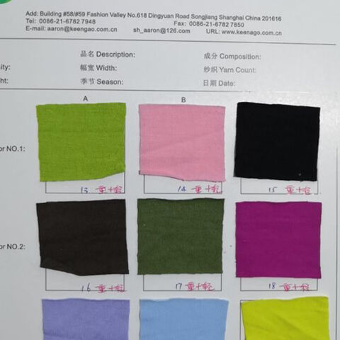 Tecido de malha de bambu 95% bambu 5% spandex elástico para vestuário, preto for sale at factory direct price
